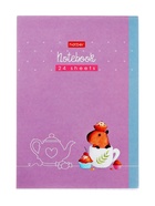 Блокнот А6, 24 листа в клетку на скобе, Hatber «Весёлые хвостики», обложка мелованная бумага, Микс 10881867