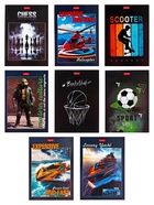 Блокнот А6, 24 листа в клетку на скобе Hatber «Для мальчиков», обложка мелованныя бумага, глянцевая ламинация, блок офсет, МИКС 6 видов 10881873