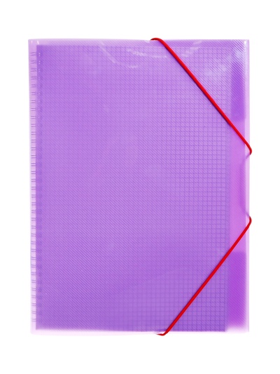 Тетрадь-папка А4, 80 листов в клетку Hatber FolderBook, пластиковая обложка, на закрытом гребне, с клапаном на резинке, фиолетовая