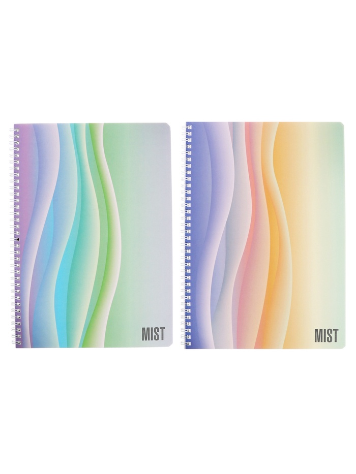 Тетрадь А4, 96 листов в клетку Hatber Mist, на гребне, ламинация Soft-touch, перфорация на отрыв, блок офсет 60-65 г/м², МИКС 2 вида - Фото 1