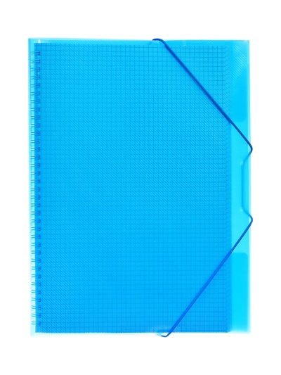 Тетрадь-папка А4, 80 листов в клетку Hatber FolderBook, пластиковая обложка, на закрытом гребне, с клапаном на резинке, синяя