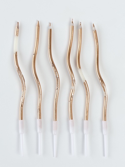 УЦЕНКА Свечи для торта витые «Серпантин» 6 шт., коктейльные, шампань