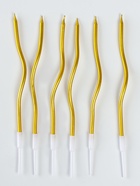 УЦЕНКА Свечи для торта «Серпантин» 6 шт., коктейльные, золото - Фото 1