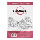 Обложки для переплета A4, 230 г/м2, 100 листов, картонные, черные, тиснение под Кожу, Lamirel Delta - Фото 1