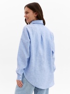 Рубашка женская MINAKU oversize в полоску, белая, голубая, размер 48 - Фото 4