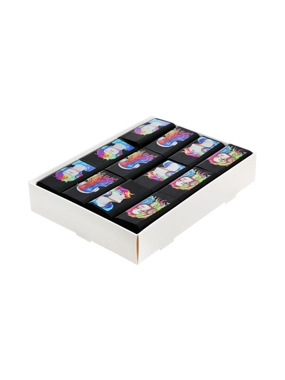 Ластик, термопластичная резина, 46×25×9 мм, черный с дизайном, МИКС