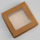 Контейнер на вынос, с окном, крафт, 20 х 20 х 4 см (комплект 7 шт) - фото 39013513