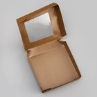 Контейнер на вынос, с окном, крафт, 20 х 20 х 4 см (комплект 7 шт) - фото 39013514