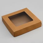 Контейнер на вынос, с окном, крафт, 20 х 20 х 4 см (комплект 7 шт) - фото 39013515