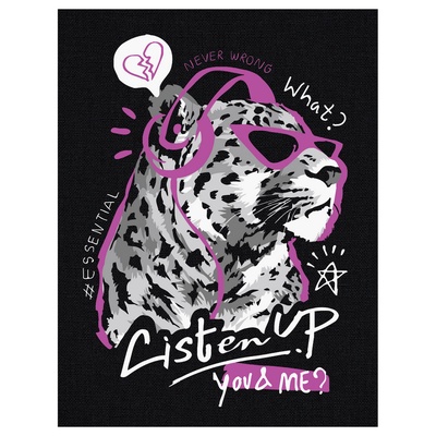 УЦЕНКА Картина по номерам на черном холсте «Стильный гепард», 30×40