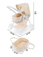 Коляска для кукол универсальная, с переноской, с корзиной, металлический каркас - Фото 2