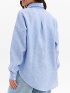 Рубашка женская MINAKU oversize в полоску, белая, голубая, размер 46 - Фото 6
