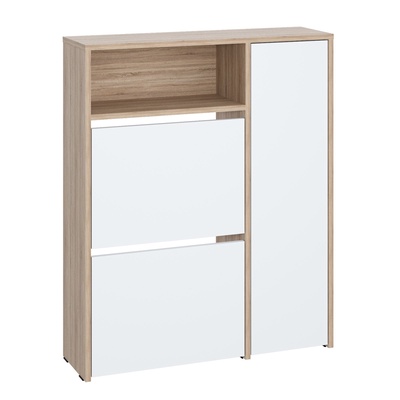 Обувница в прихожую «Лайт», 2 секции, с дверкой, 800×240×970 мм, цвет дуб сонома/белый