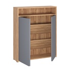 Тумба для обуви «Лайт», с полками, 800×236×970 мм, цвет дуб золотой крафт/серый шифер  (артикул 10883272)  большой выбор товаров оптом и в розницу по низким ценам с доставкой