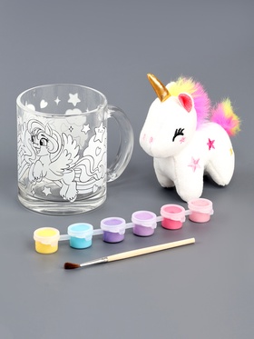 Кружка под раскраску «Пони», в наборе с игрушкой