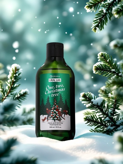Пена для ванны One, two, Christmas tree, 300 мл, аромат: новогодняя ель, Ural Lab Winter Melody