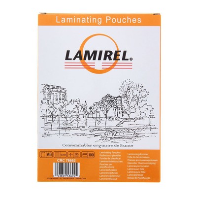 Пленка для ламинирования A6 111х154 мм, 125 мкм, 100 штук, глянцевые, Lamirel