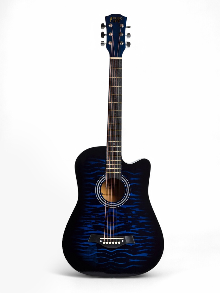 УЦЕНКА Акустическая гитара Music Life QD-H38Q-hw, синяя - Фото 1