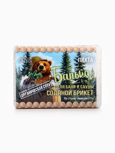 Соляной брикет для бани «Банька» пихта, 500 г