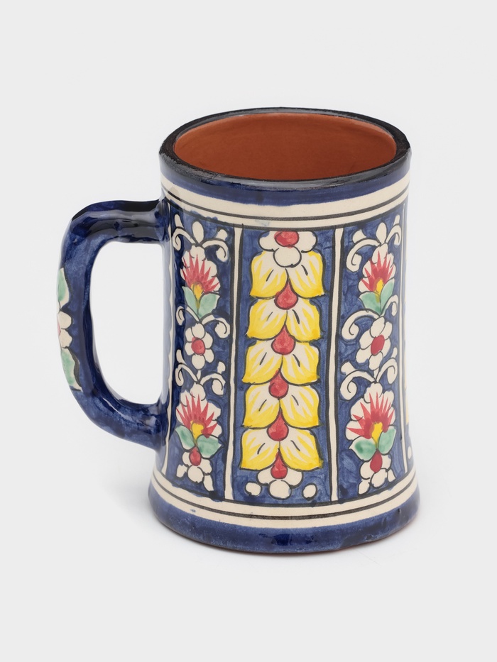 УЦЕНКА Кружка Риштанская Керамика «Цветы», 500 мл, синий - Фото 1