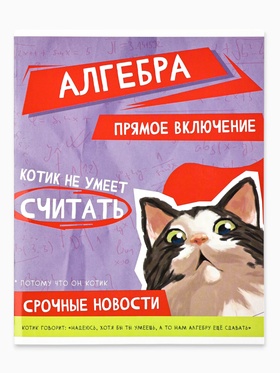 Предметная тетрадь А5, 48 л на скрепке внутренний блок №2 "Мемы. Алгебра"