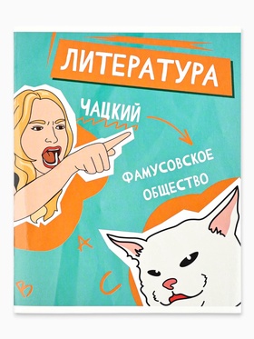 Предметная тетрадь А5, 48 л на скрепке внутренний блок №2 "Мемы. Литература"
