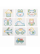 УЦЕНКА Магнитный планшет для рисования «Пуговки», большой, 10 трафаретов, 266 ячеек, 126 пуговок - Фото 6