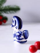 Фигурка фарфор гжель «Конь Агат», 6.5×5.5×2.5 см, бело-синий - Фото 2