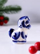 Фигурка фарфор гжель «Конь Агат», 6.5×5.5×2.5 см, бело-синий - Фото 3