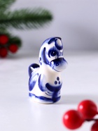 Фигурка фарфор гжель «Конь Агат», 6.5×5.5×2.5 см, бело-синий - Фото 4