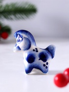 Фигурка фарфор гжель «Конь Дымка», 5×5.5×2.5 см, бело-синий - Фото 3