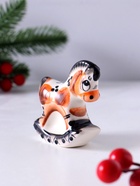 Фигурка фарфор гжель «Конь-качалка», 7×7×2.5 см, цветной - фото 119108898