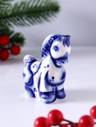 Фигурка фарфор гжель «Конь Буян», 7.5×6×3 см, бело-синий - Фото 2