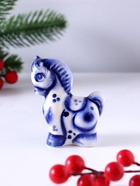 Фигурка фарфор гжель «Конь Буян», 7.5×6×3 см, бело-синий - Фото 4