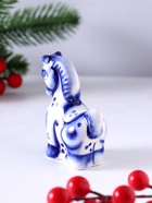 Фигурка фарфор гжель «Конь Буян», 7.5×6×3 см, бело-синий - фото 119108908