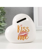 УЦЕНКА Копилка для денег «Белое сердце: Kiss me», керамика, 11×5×10.5 см - Фото 3