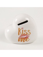 УЦЕНКА Копилка для денег «Белое сердце: Kiss me», керамика, 11×5×10.5 см - Фото 7