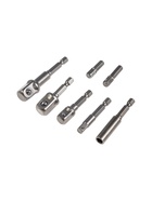 УЦЕНКА Набор адаптеров для бит и торцевых головок ТУНДРА, 1/4" 3/8" 1/2", 25 - 70 мм, 7 шт. - Фото 1