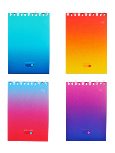 Блокнот А6, 60 листов в клетку, Bright monocolor, на гребне, МИКС