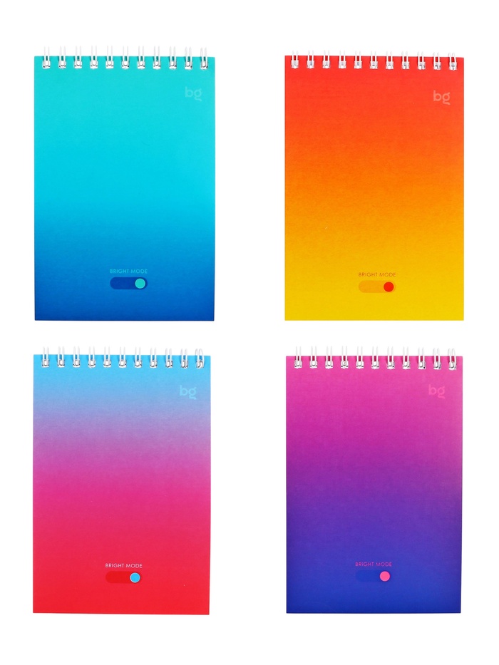 Блокнот А6, 60 листов в клетку, Bright monocolor, на гребне, МИКС - Фото 1