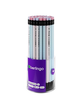 Карандаш чернографитный Berlingo Shade, HB, заточенный, трехгранный, черное дерево, МИКС (комплект 4 шт)