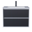 Тумба с раковиной Uperwood Next Premium 70, 2 ящика, 550×450×694 мм, цвет белый/графит 10821782 - фото 319834217