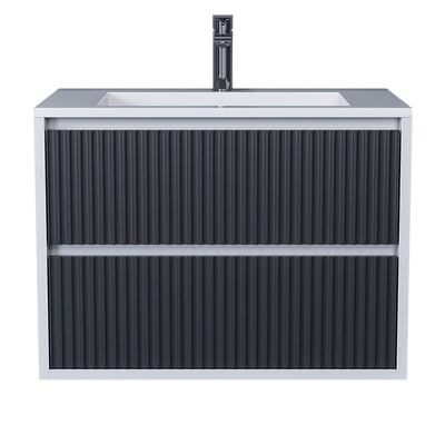 Тумба с раковиной Uperwood Next Premium 70, 2 ящика, 550×450×694 мм, цвет белый/графит