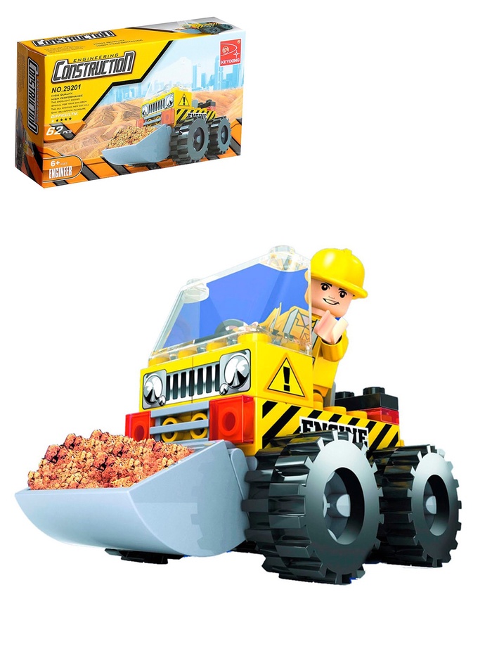 УЦЕНКА Конструктор Городские строители «Погрузчик», 62 детали - Фото 1