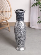 Ваза напольная «Нико», 60×15 см, керамика, серебристо-чёрная - Фото 1