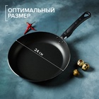 УЦЕНКА Сковорода Доляна Promo, d=24 см, h=4 см, пластиковая ручка, антипригарное покрытие, алюминий, бордовая - Фото 2