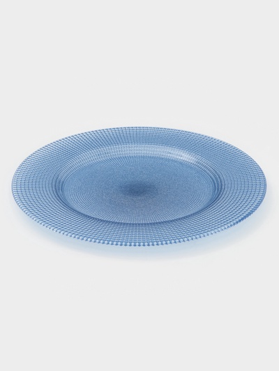 Тарелка подстановочная WY, d=33 см, стекло, голубая
