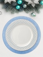 Тарелка подстановочная WY, d=33 см, стекло, голубая - Фото 2