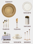 Тарелка подстановочная WY, d=33 см, стекло, золотистая - Фото 6