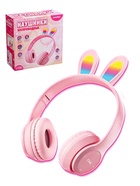 УЦЕНКА Беспроводные наушники «Зайчик», световые эффекты, складные, розовые - Фото 1